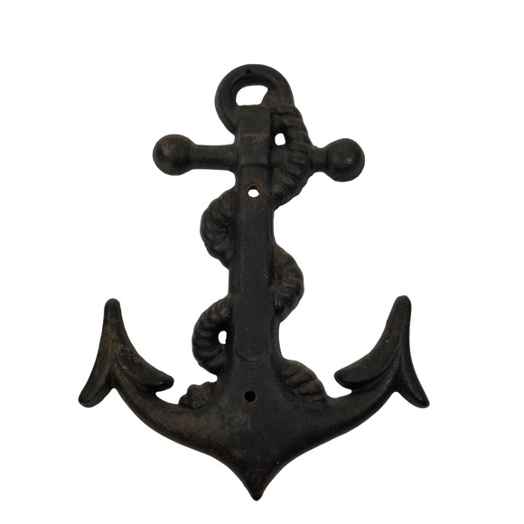 Other - Vintage Cast Iron Anchor Rope Wall Decor Black Nautical Maritime 5.5" Ocean Lake